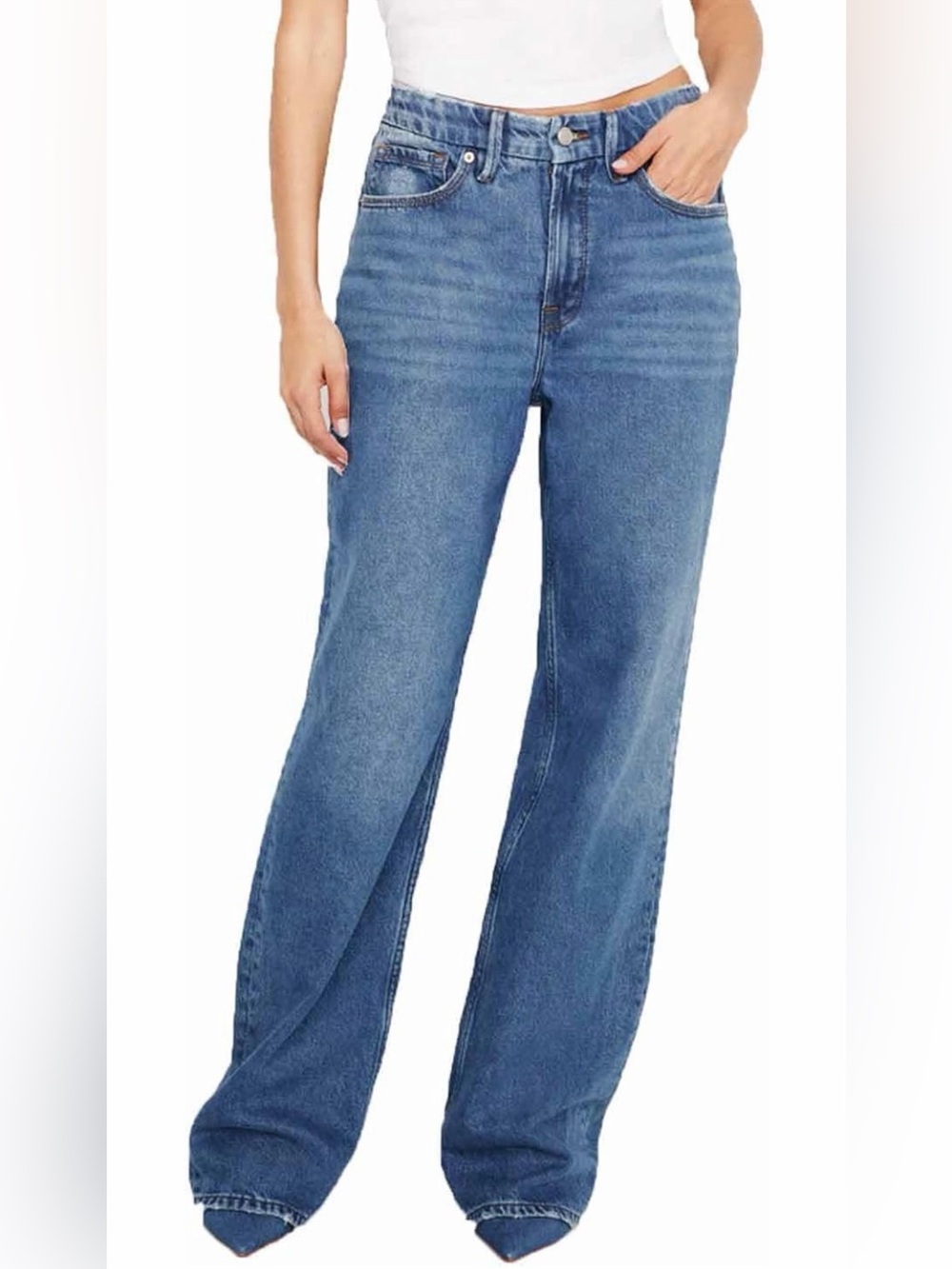 Women’s Good American Good 90s High-Rise Wide-Leg Blue Women's Jeans - Size 6